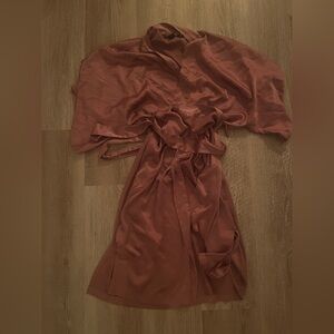 Purple Mauve XS Victoria’s Secret Kimono Style Wrap Satin Like Robe Great Cond